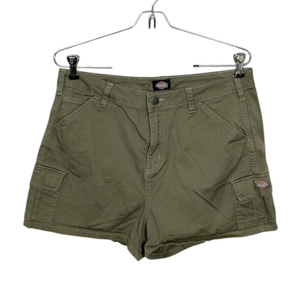 Dickies Army Green Cargo Shorts High Waisted - Picture 1 of 5
